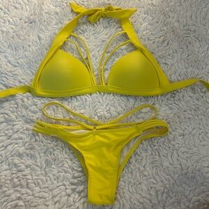 Women’s Neon Yellow Sexy Bikini Medium